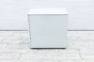 コクヨ ISシリーズ 2段ワゴン 中古 脇机 収納家具 ワゴン2段 KOKUYO 中古オフィス家具 シリンダー錠 395/602/600の画像