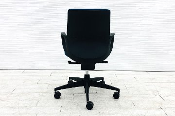 コクヨ ピコラチェア ローバック 中古 KOKUYO picora クッション 固定肘 中古オフィス家具 プルシアンブルーの画像