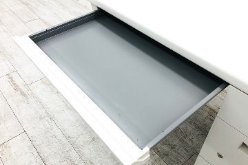 イナバ 片袖机 幅1000 中古 片袖デスク事務机 中古オフィス家具 ホワイト 1000/700/700の画像