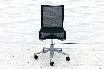 カッシーナ アリアス ローリングフレーム 中古 メッシュ 肘無 Cassina Alias ROLLINGFRAME ミーティングチェア 中古オフィス家具 ブラックの画像
