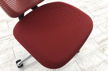 サブリナチェア 中古 オカムラ サブリナ Sabrina 2016年製 ハイバック メッシュ 中古オフィス家具 中古オフィスチェア C833BW-FSY9 レッドの画像