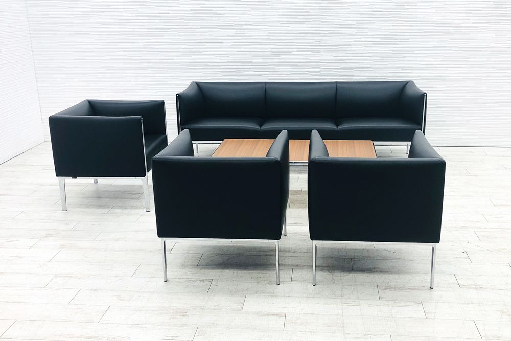 【応接セット5点】 ウィルクハーン アシエンタ 中古 本革 Wilkhahn Asienta 応接ソファー 中古オフィス家具 863/5 定価500万の画像