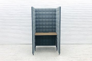コクヨ フォーレ fore 中古 ワークブース ソロチェアーブース パネルブース 中古オフィス家具 ネイビー 1040/1000/1835の画像