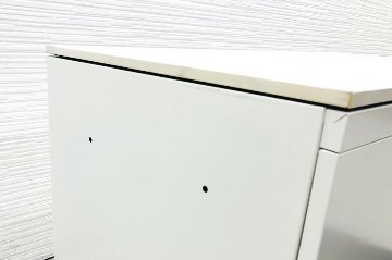 ラテラル書庫 2段ラテラル 中古 オカムラ レクトライン 中古書庫 ホワイト キャビネット 中古オフィス家具 白天板 900/450/780の画像