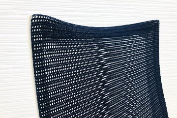 バロンチェア 中古 オカムラ Baron 可動肘 ハイバック シルバーフレーム 中古オフィス家具 座クッション ダークブルーの画像