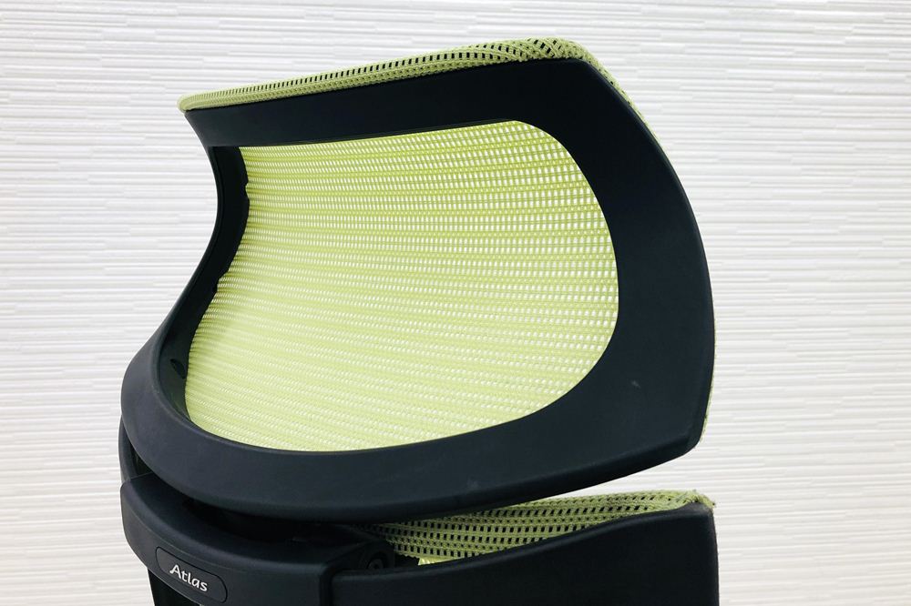 オカムラ アトラスチェア 中古 アトラス OKAMURA Atlas 座クッション 中古オフィス家具 ピスタチオグリーンの画像
