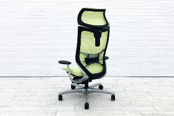 オカムラ アトラスチェア 中古 アトラス OKAMURA Atlas 座クッション 中古オフィス家具 ピスタチオグリーンの画像