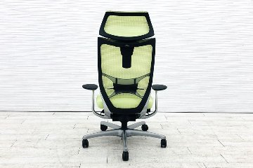 オカムラ アトラスチェア 中古 アトラス OKAMURA Atlas 座クッション 中古オフィス家具 ピスタチオグリーンの画像