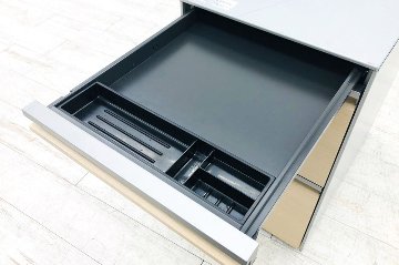 オカムラ プロステージクレスト 中古 袖机 PROSTAGE CREST 3段ワゴン 中古オフィス家具 390/579/640 シリンダー錠の画像