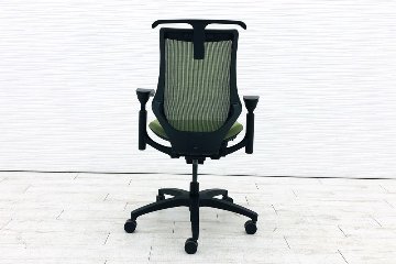 イトーキ エフチェア 2019年製 中古オフィスチェア クッション 可動肘 事務椅子 ITOKI 中古オフィス家具 KG-170JBH-T1Q2 アイビーグリーンの画像