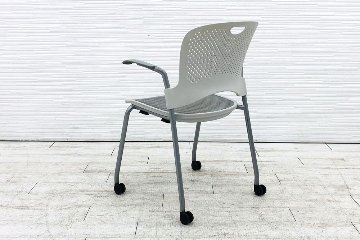 【4脚セット】 ケイパーチェア 中古 ハーマンミラー Caper 肘付き スタッキングチェア ミーティングチェア 中古オフィス家具の画像