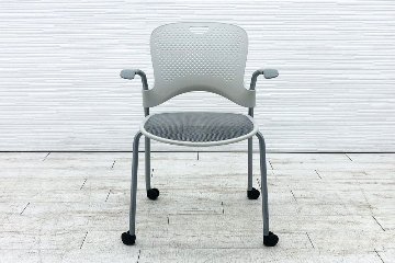【4脚セット】 ケイパーチェア 中古 ハーマンミラー Caper 肘付き スタッキングチェア ミーティングチェア 中古オフィス家具の画像