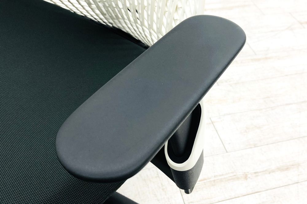 ハーマンミラー セイルチェア 中古 【前傾チルト無】 SAYL Chairs デザインチェア 中古オフィス家具 可動肘 ホワイト/ダークグリーンの画像
