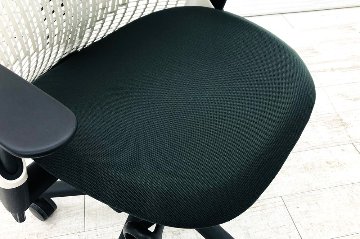ハーマンミラー セイルチェア 中古 【前傾チルト無】 SAYL Chairs デザインチェア 中古オフィス家具 可動肘 ホワイト/ダークグリーンの画像