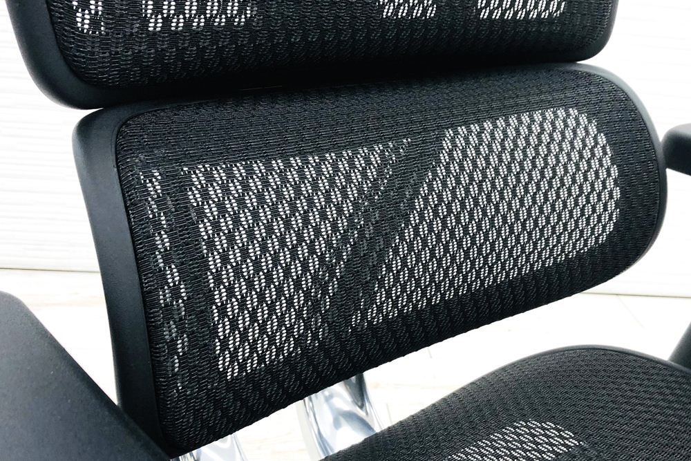 【未使用品】 自社保証有 エルゴヒューマンプロ2 中古 ヘッドレスト付き ergohuman PRO2 HIGH Type 中古オフィス家具 BKフレーム ブラックの画像
