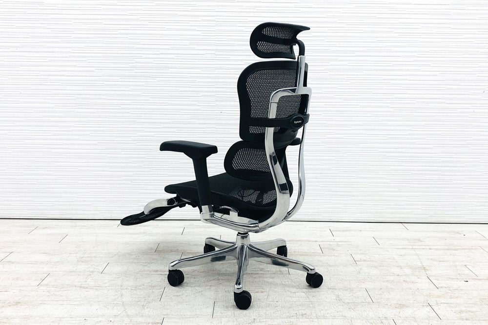 【未使用品】 自社保証有 エルゴヒューマンプロ2 オットマン 中古 ヘッドレスト付き ergohuman PRO2 Ottoman 中古オフィス家具 BKフレーム ブラックの画像