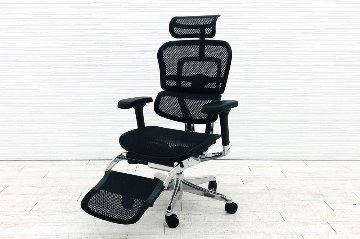 【未使用品】 自社保証有 エルゴヒューマンプロ2 オットマン 中古 ヘッドレスト付き ergohuman PRO2 Ottoman 中古オフィス家具 BKフレーム ブラックの画像