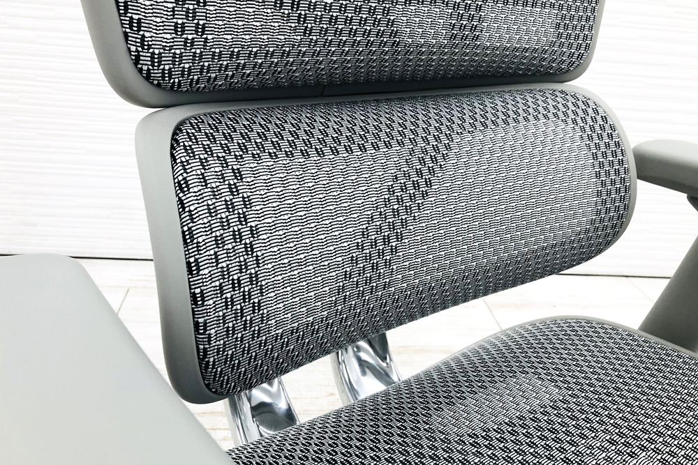 【未使用品】 自社保証有 エルゴヒューマンプロ2 オットマン 中古 ヘッドレスト付き ergohuman PRO2 Ottoman 中古オフィス家具 GYフレーム ホワイトメッシュの画像