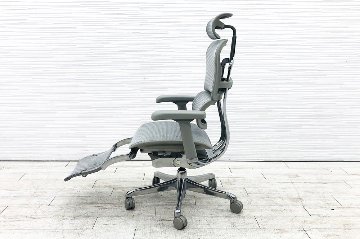 【未使用品】 自社保証有 エルゴヒューマンプロ2 オットマン 中古 ヘッドレスト付き ergohuman PRO2 Ottoman 中古オフィス家具 GYフレーム ホワイトメッシュの画像