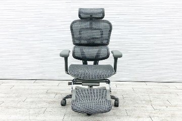 【未使用品】 自社保証有 エルゴヒューマンプロ2 オットマン 中古 ヘッドレスト付き ergohuman PRO2 Ottoman 中古オフィス家具 GYフレーム ホワイトメッシュの画像