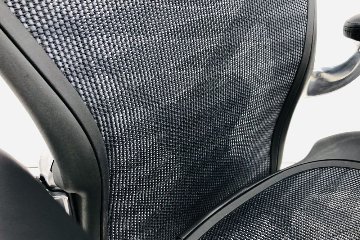 アーロンチェア タキシードメッシュ 中古 Bサイズ フル装備 ハーマンミラー Herman Miller 中古オフィス家具 肘レバー アルミ脚の画像