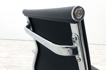 【リプロダクトチェア】 アルミナムチェア 複製品 中古 レザータイプ 中古オフィス家具 ミーティングチェアの画像