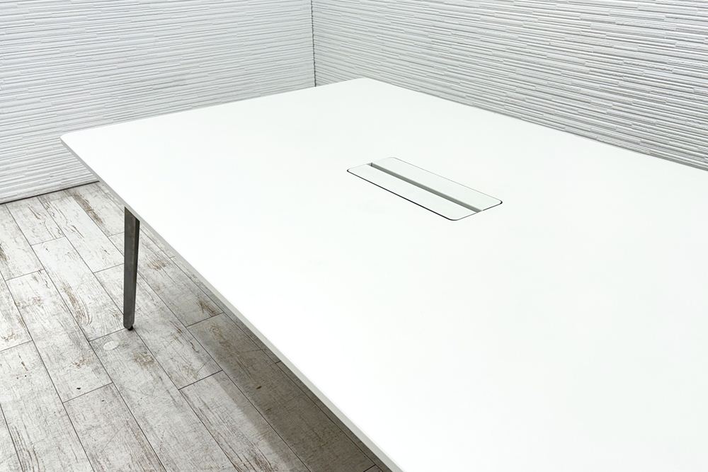 ウチダ レムナ 大型会議テーブル 中古 ミーティングテーブル 大型会議机 中古オフィス家具 ホワイト 4000/1200/720の画像