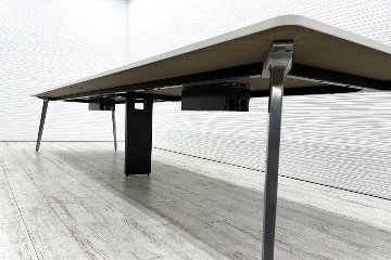 ウチダ レムナ 大型会議テーブル 中古 ミーティングテーブル 大型会議机 中古オフィス家具 ホワイト 4000/1200/720の画像