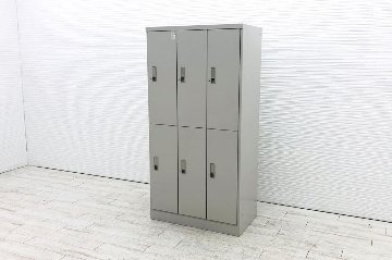 6人用ロッカー スチール 6人用 ロッカー イトーキ 中古 収納家具 縦型ロッカー シリンダー錠 中古オフィス家具 900/515/1790の画像