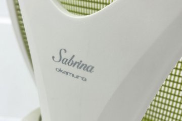 サブリナチェア 中古 オカムラ Sabrina 2018年製 ハイバック 肘無 背メッシュ 中古オフィス家具 C834BY-FSY5 ライムグリーンの画像