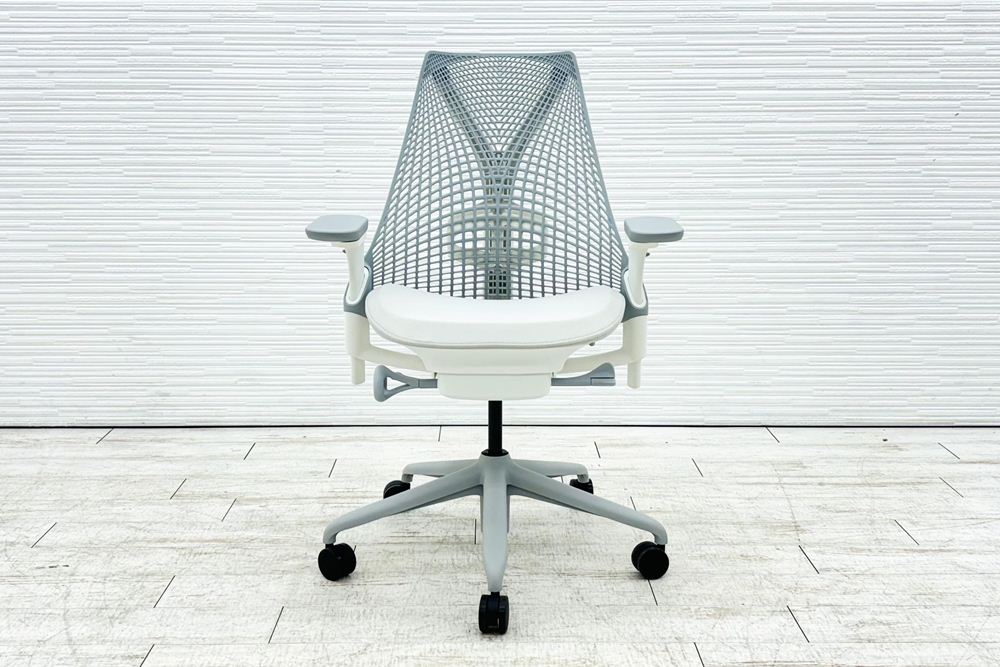 【未開封未使用品】 ハーマンミラー セイルチェア ミドルバック 中古 Herman Miller 中古オフィス家具 フルアジャスタブルアーム ランバーサポート グレーの画像