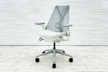 【未開封未使用品】 ハーマンミラー セイルチェア ミドルバック 中古 Herman Miller 中古オフィス家具 フルアジャスタブルアーム ランバーサポート グレーの画像