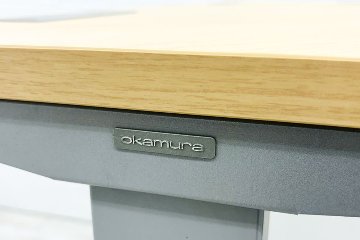 オカムラ スイフト 電動昇降デスク 中古 L型デスク 1550×1550 L字デスク Ｌ字机 昇降机 中古オフィス家具 上下昇降机の画像