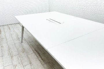 ウチダ レムナ 大型会議テーブル 中古 ミーティングテーブル 大型会議机 中古オフィス家具 ホワイト 3200/1200/720の画像