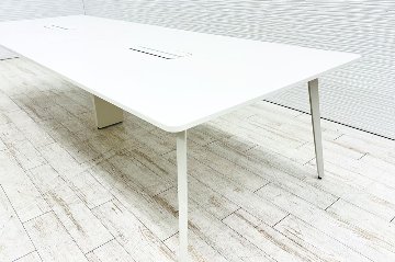 ウチダ レムナ 大型会議テーブル 中古 ミーティングテーブル 大型会議机 中古オフィス家具 ホワイト 3200/1200/720の画像