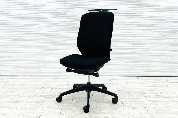オカムラ シルフィーチェア 中古 ハイバック 肘無 OKAMURA Sylphy クッションタイプ 中古オフィス家具 ブラックの画像
