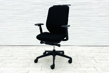 オカムラ シルフィーチェア 中古 ハイバック 可動肘 OKAMURA Sylphy 中古オフィス家具 ブラック 背クッションタイプの画像