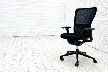 ヘイワース ゾディチェア 中古 HAWORTH ゾディ 上下可動肘 ランバーサポート 中古オフィス家具 ブラック系の画像