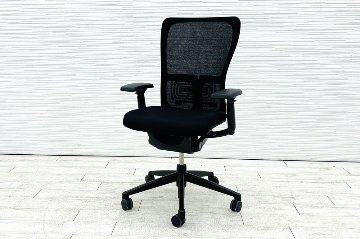 ヘイワース ゾディチェア 中古 HAWORTH ゾディ 上下可動肘 ランバーサポート 中古オフィス家具 ブラック系の画像