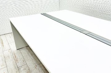 オカムラ フリーウェイ フリーアドレス 中古 幅4800mm 【両面2連4枚セット】 2400天板 中古オフィス家具 ホワイト 4800/1400/720の画像