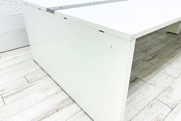 オカムラ フリーウェイ フリーアドレス 中古 幅4800mm 【両面2連4枚セット】 2400天板 中古オフィス家具 ホワイト 4800/1400/720の画像