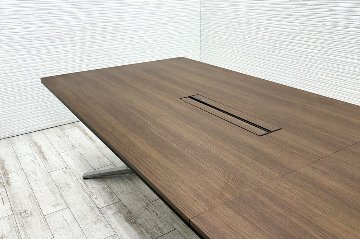 オカムラ ラティオ 中古 幅3600 ミーティングテーブル 大型会議テーブル 中古オフィス家具 ネオウッドダーク 3600/1200/720の画像