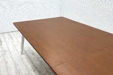 ウチダ レムナ 大型会議テーブル 中古 ミーティングテーブル 大型会議机 中古オフィス家具 ブラウン 木目 3200/1200/720の画像