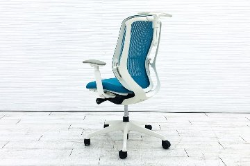 オカムラ シルフィーチェア 中古 2017年製 ハイバック 可動肘 Sylphy 中古オフィス家具 C685XW ブルーグリーンの画像