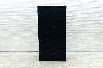 オカムラ 8人用ロッカー 中古 モバイルロッカー メール投函口 中古オフィス家具 4Z6XRY ZK25 900/450/1810 ブラックの画像