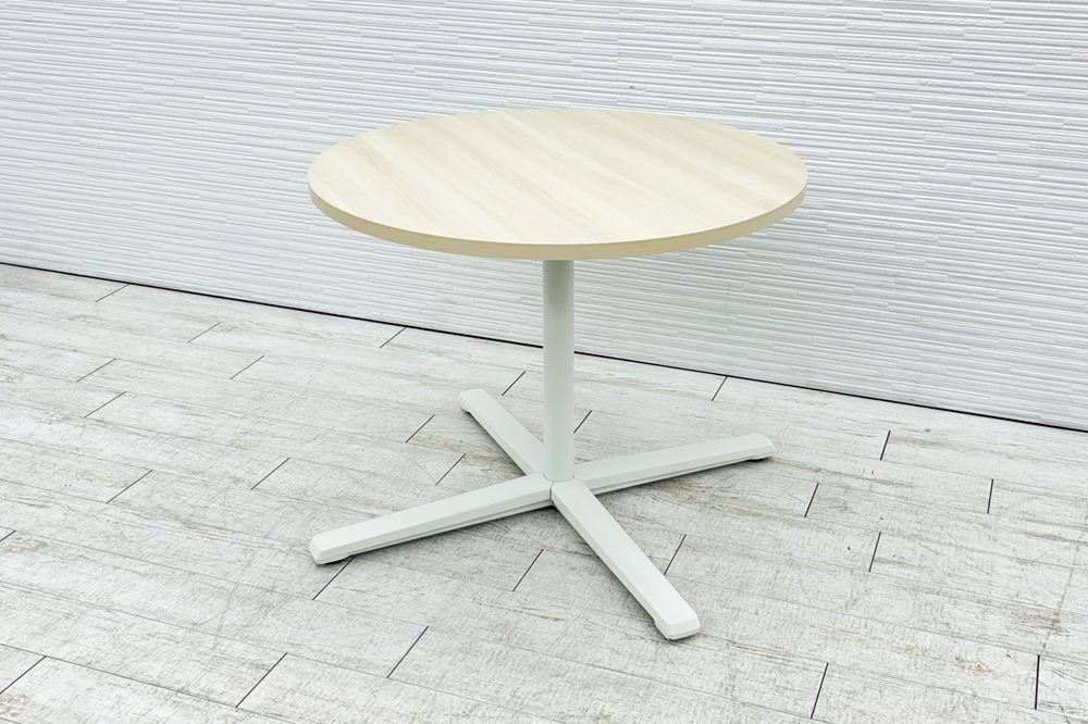 オカムラ ライブス 中古 Lives 丸テーブル ミーティングテーブル 会議机 カフェテーブル 中古オフィス家具 900/900/720の画像