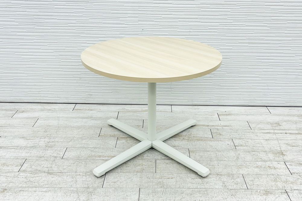 オカムラ ライブス 中古 Lives 丸テーブル ミーティングテーブル 会議机 カフェテーブル 中古オフィス家具 900/900/720の画像