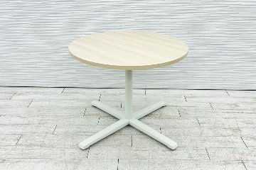 オカムラ ライブス 中古 Lives 丸テーブル ミーティングテーブル 会議机 カフェテーブル 中古オフィス家具 900/900/720の画像