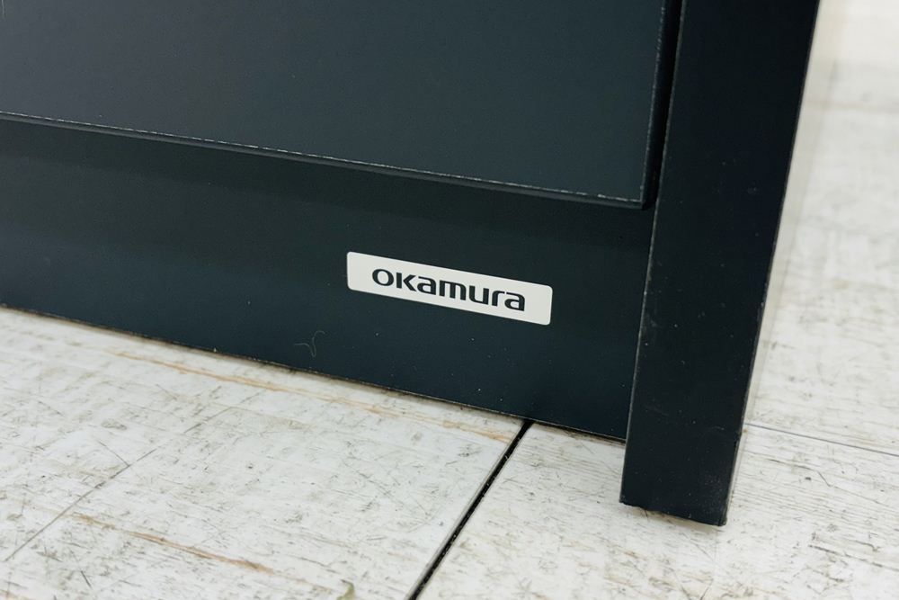 オカムラ アルトピアッツァ トラッシュユニット ダストボックス 中古 ゴミ箱 ごみ箱 中古オフィス家具 ブラック 1050/520/890の画像