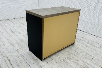 オカムラ アルトピアッツァ トラッシュユニット ダストボックス 中古 ゴミ箱 ごみ箱 中古オフィス家具 ブラック 1050/520/890の画像